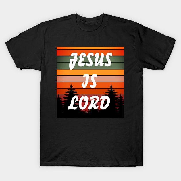 Jesus Is Lord Vintage Retro Sunset - Christian T-Shirt by ChristianShirtsStudios